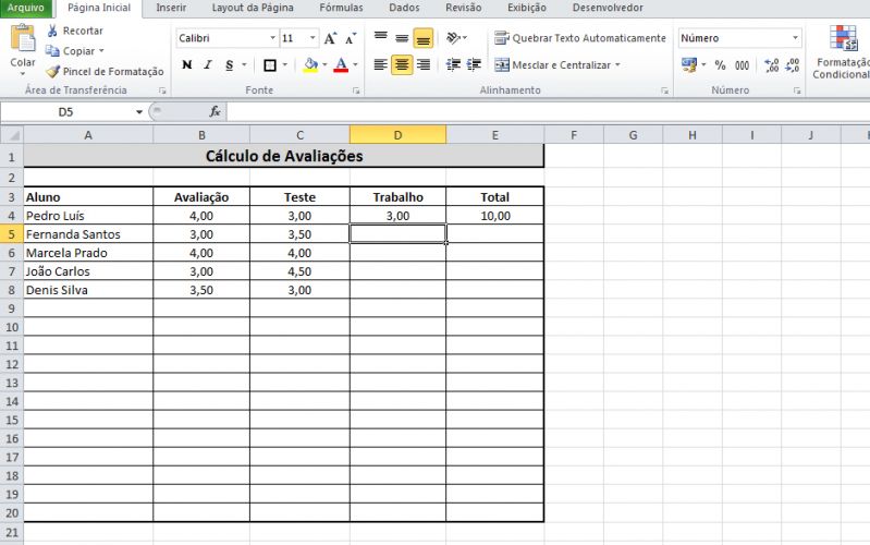 Planilha de notas escolares (para professores) 5.0 no Excel