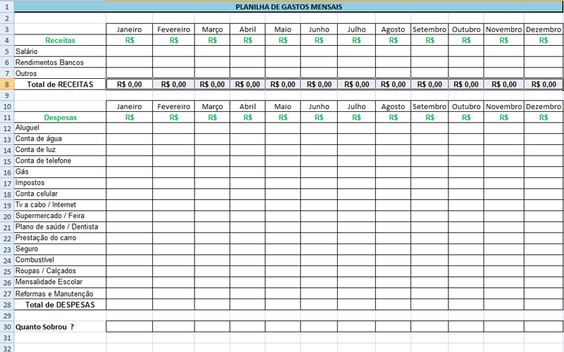 Saiba Como Montar Uma Planilha De Gastos Mensais Personalizada Fotos Tecnologia