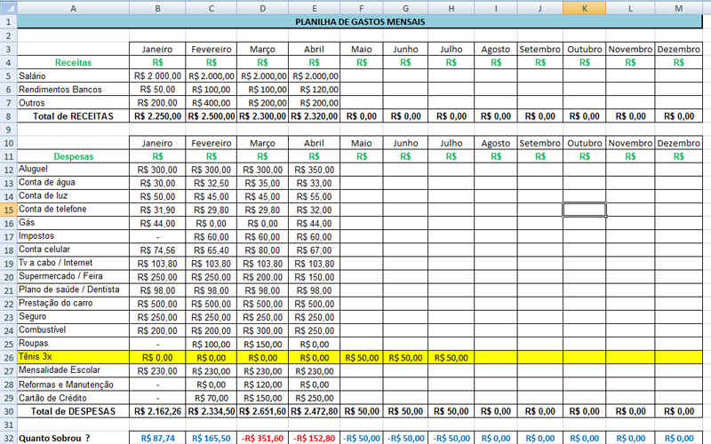 Saiba Como Montar Uma Planilha De Gastos Mensais Personalizada Fotos Tecnologia 2714