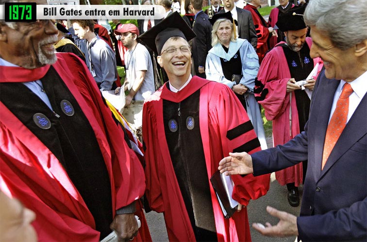 1973 - Bill Gates entra em Harvard