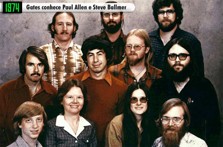 1974 - Gates conhece Paul Allen e Steve Ballmer