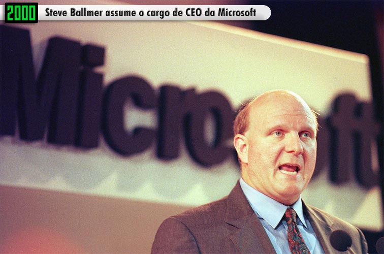 2000 - Steve Ballmer assume o cargo de CEO da Microsoft
