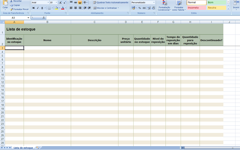 Exemplo De Planilha De Estoque No Excel Vários Exemplos 6501
